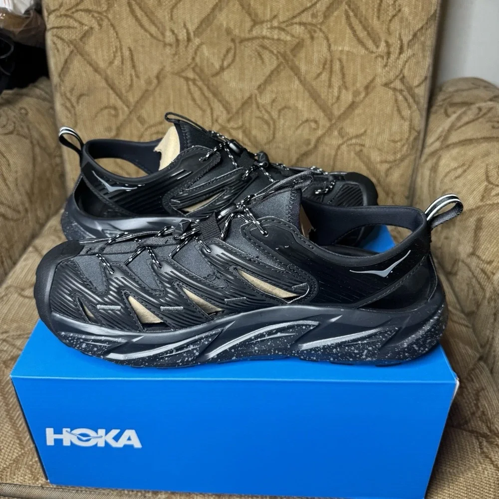 Hoka One One Trainers Men's 10 Women's 11‎ Hopara Black Summer Trail Run Sandals